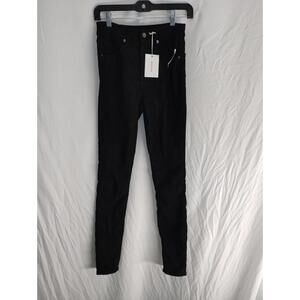 NWT!! GOOD AMERICAN Black Velvet Good Legs Crop Pants Cropped Stretch 4/27